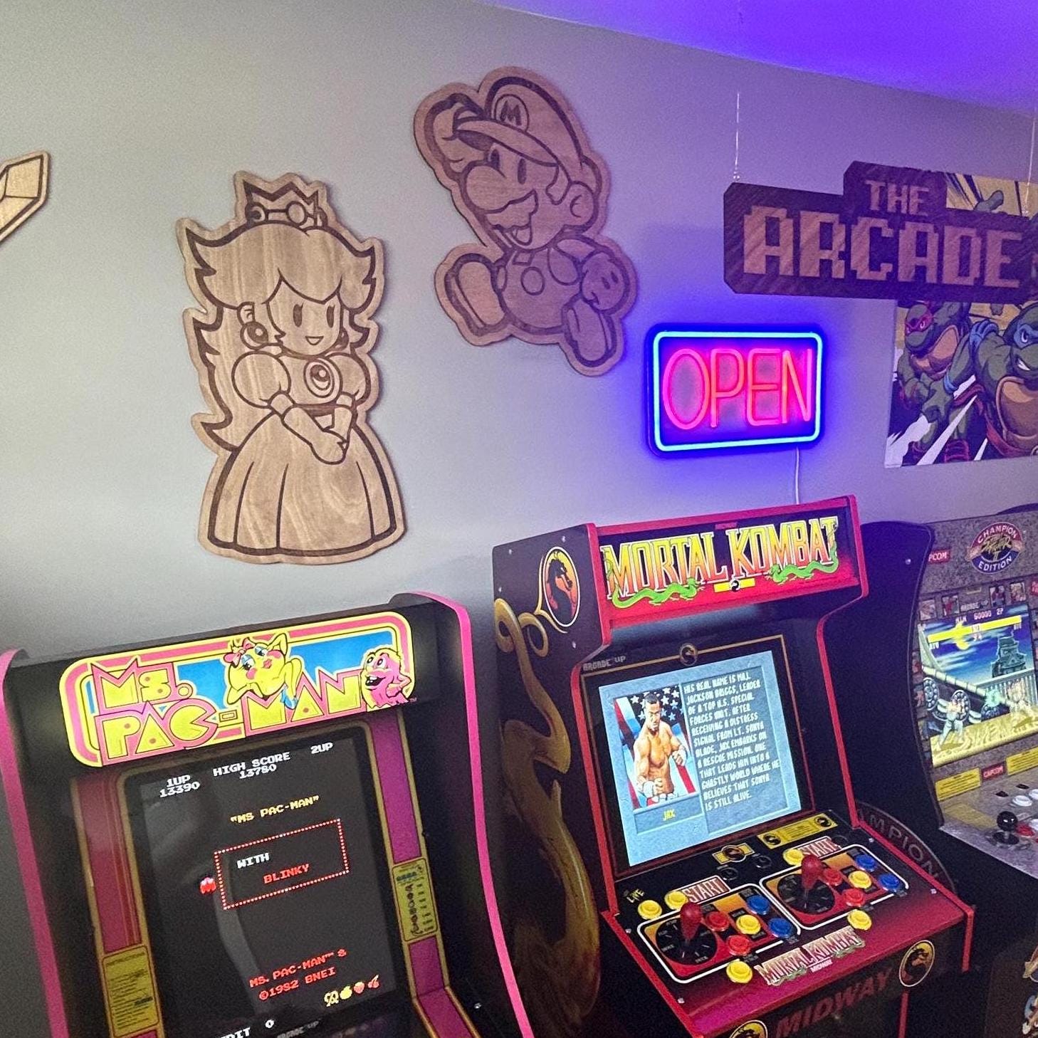 Nintendo Character Wood Wall Art: Game Room Decor