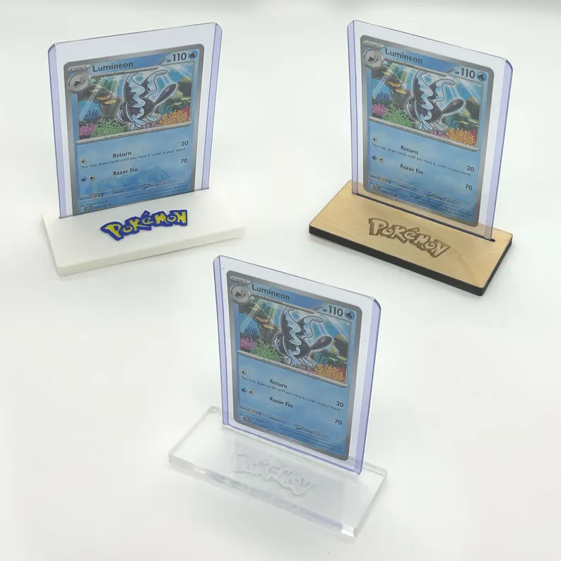 Multipack Collectible Card Display Stand: Acrylic, Wood, or 3D Printed - Toploader, PSA, SGC, Magnetic